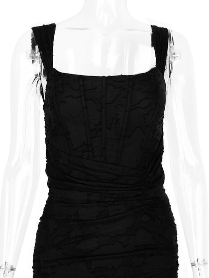 Lace Mermaid Boat Neck Sleeveless Dress-GD200821