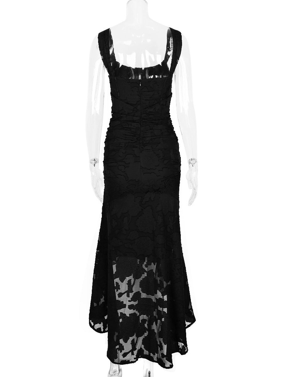 Lace Mermaid Boat Neck Sleeveless Dress-GD200821