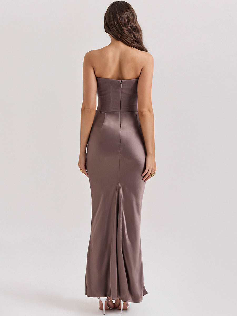 Velvet Mermaid Strapless Sleeveless Dress-GD200824