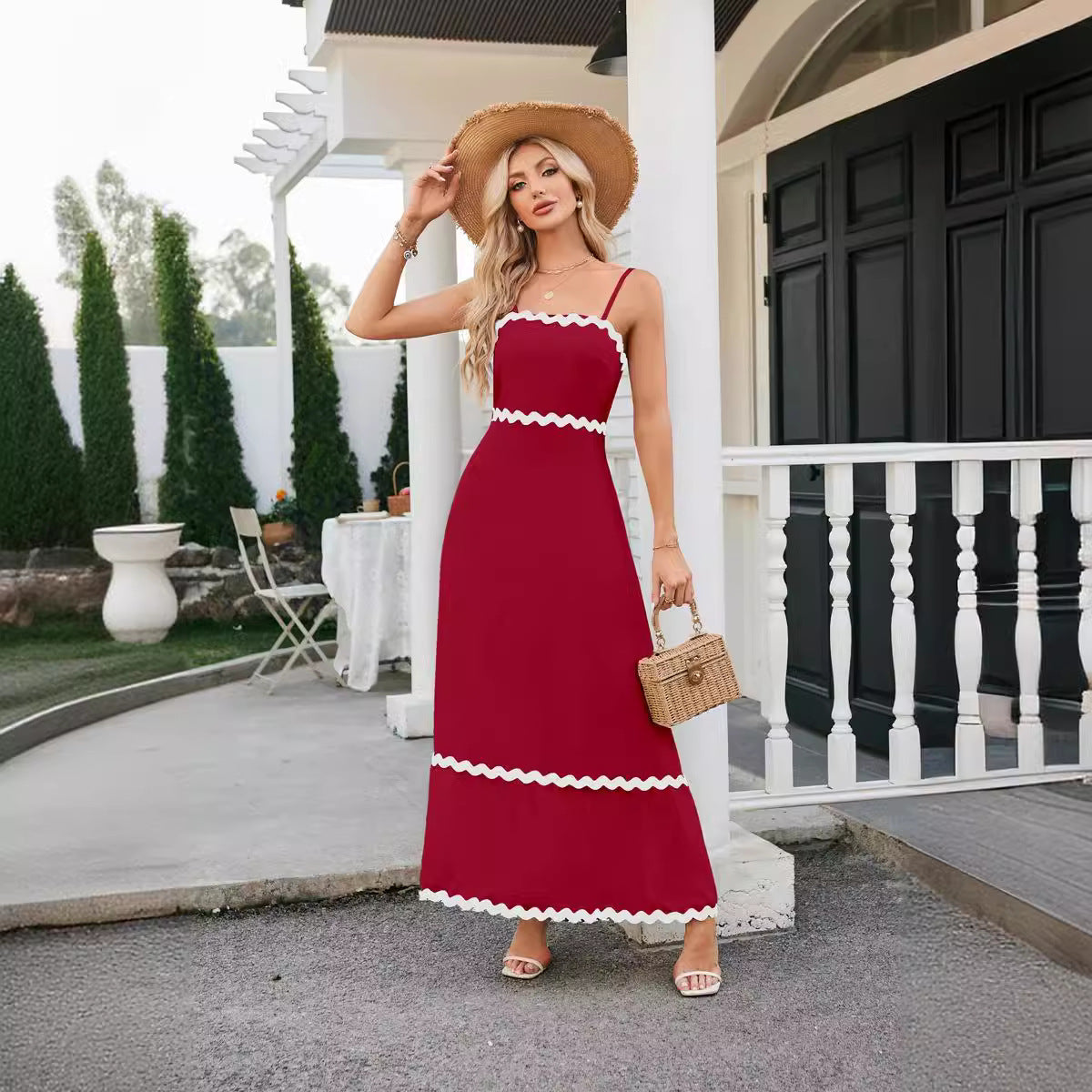 Summer Spaghetti Straps Sleeveless Backless Loose Women Dresses