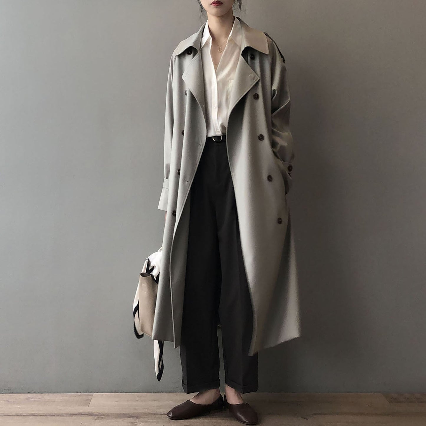 KHARI -  Double-Breasted Trench Coat