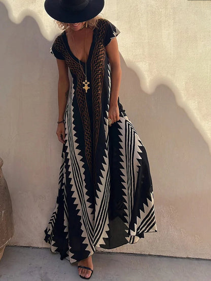 Shannon | Women's maxi Dress with Aztec Pattern