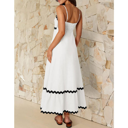 Women 2024 Summer Spaghetti Straps Sleeveless Backless Loose Women Dresses