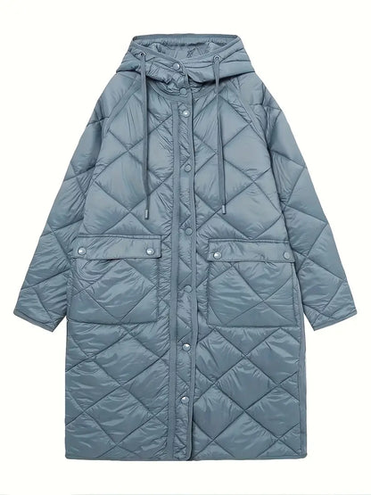 SUNY -  Light Blue Hooded Longline Puffer Coat