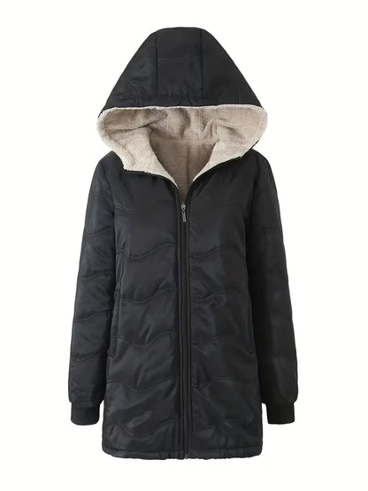 GOGO -  Hooded Puffer Jacket with Fleece Lining