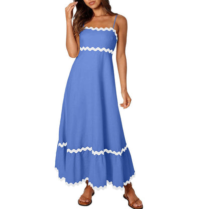 Women 2024 Summer Spaghetti Straps Sleeveless Backless Loose Women Dresses