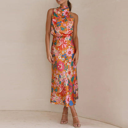 MARCELLE - Floral Satin Dress