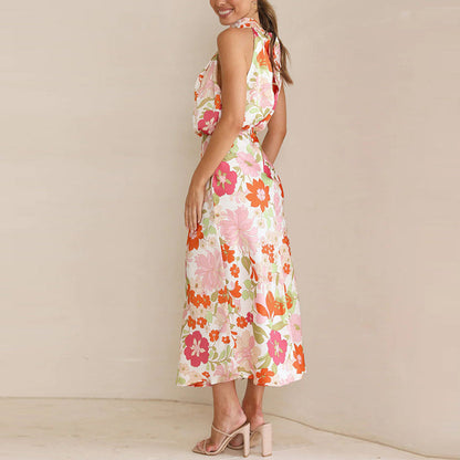 MARCELLE - Floral Satin Dress