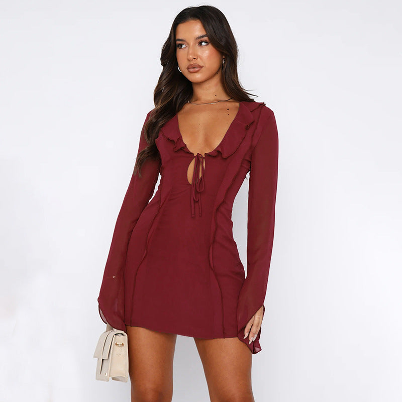 VEX - Mini Dress with Sheer Sleeves