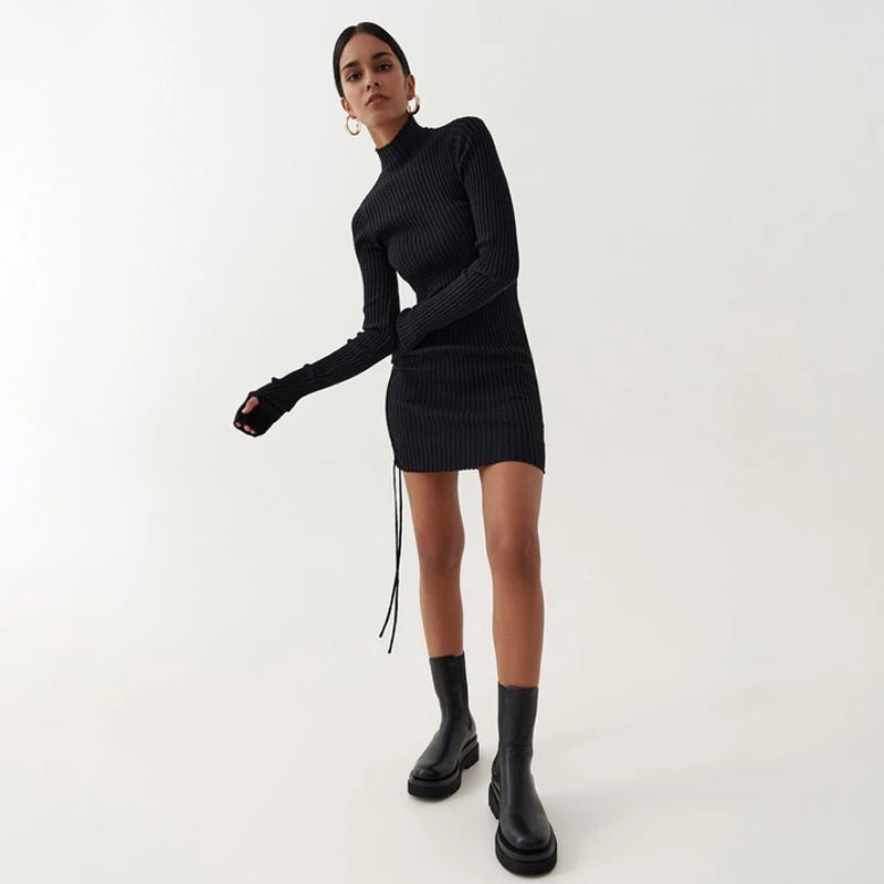 KIMYA - Ribbed Turtleneck Dress