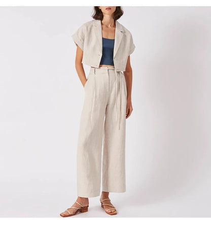 JETTA - Linen Wide-Leg Trousers