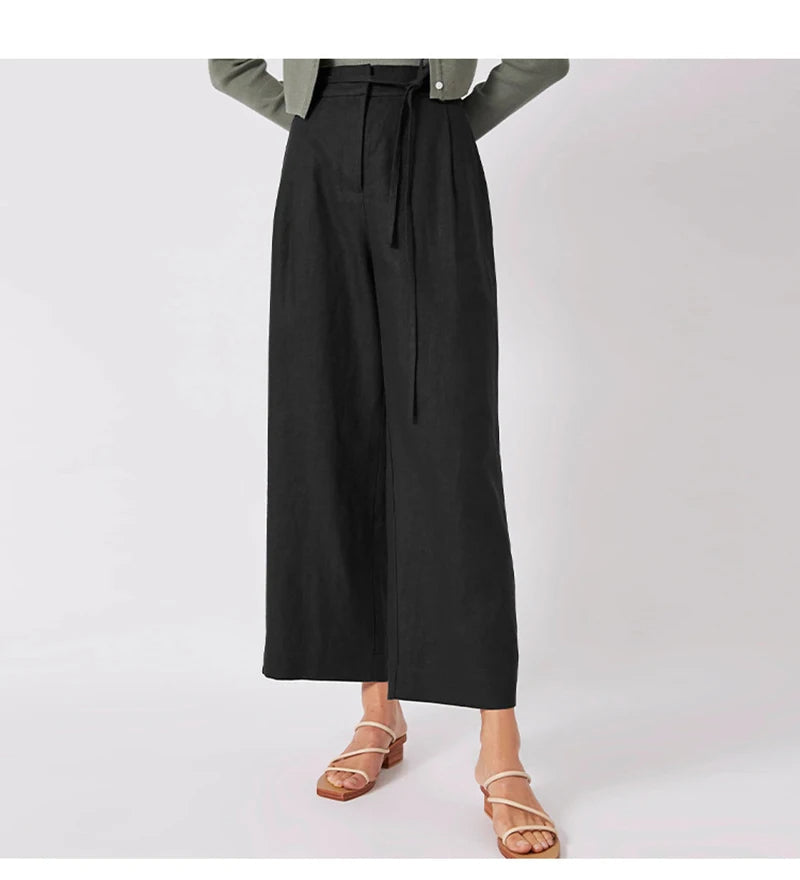 JETTA - Linen Wide-Leg Trousers