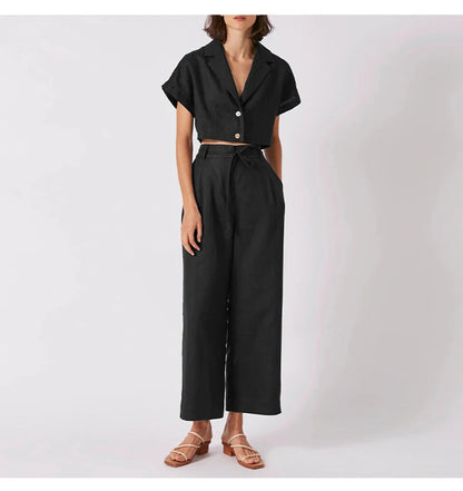 JETTA - Linen Wide-Leg Trousers