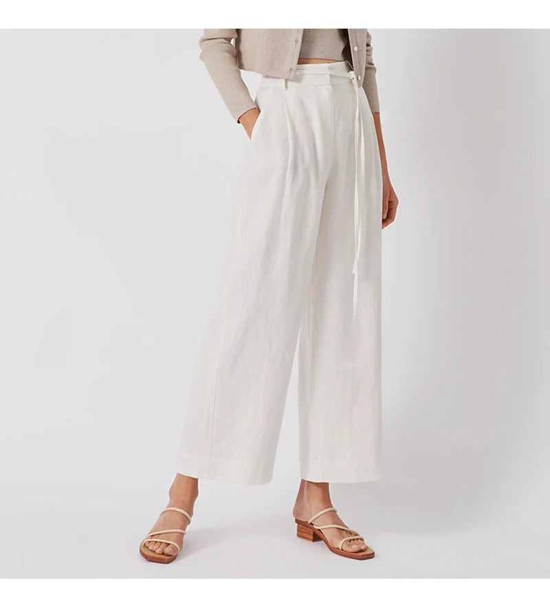 JETTA - Linen Wide-Leg Trousers