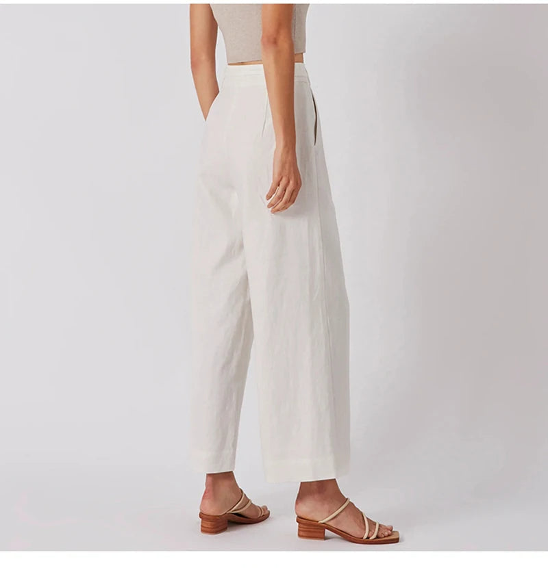 JETTA - Linen Wide-Leg Trousers