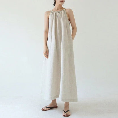 ALIZA - Linen Halterneck Maxi Dress