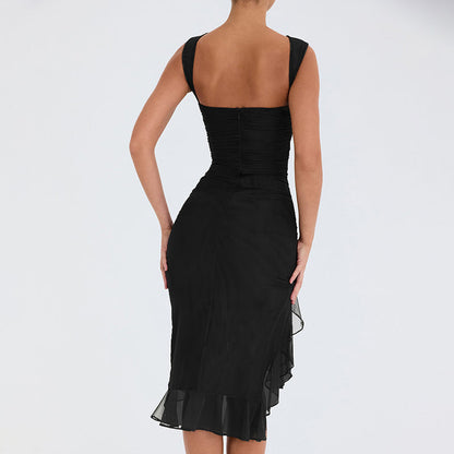 MARIAH - Midi Dress With Ruffles