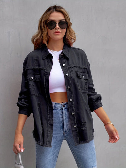 Alice - Ripped Oversized Denim Jacket