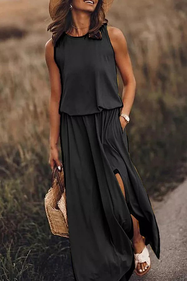 Rania | Loose Fit Slit Maxi Dress