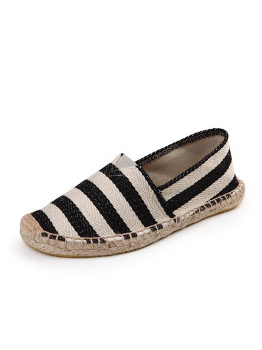 Women's Striped Canvas Espadrilles