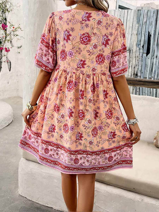 Women's Printed Short Sleeve Dress