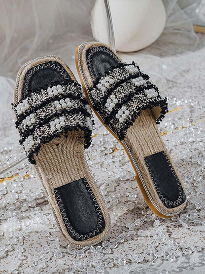 Women's Straw Flat Beach Shoes