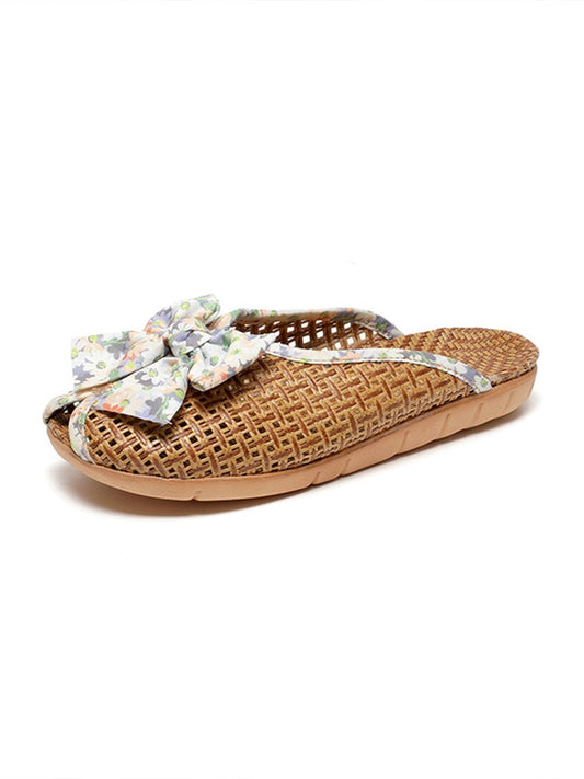 Women's Printed Rattan Grass Woven Slipper