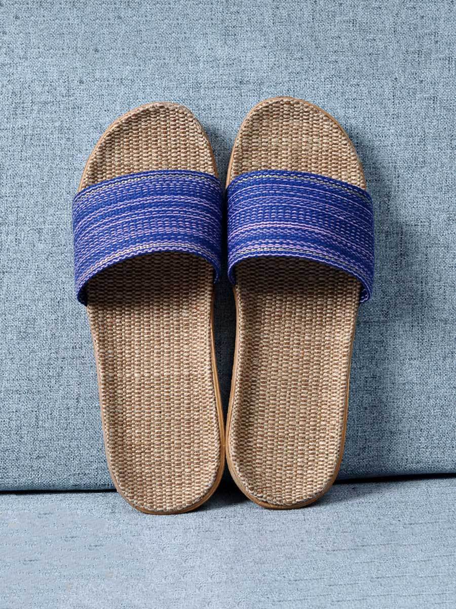 Women's Linen Thick Sole Anti-Slip Home Slippers