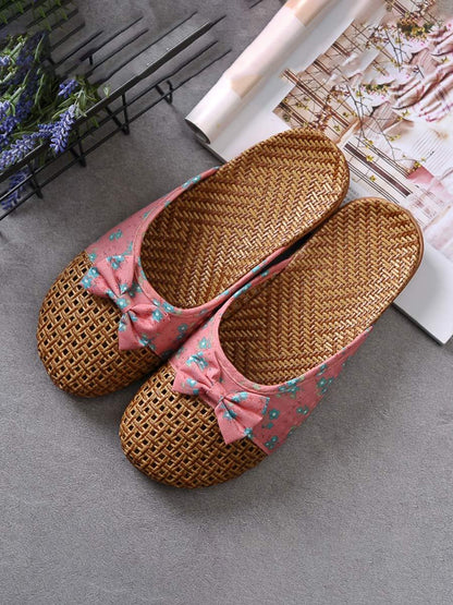 Women's Linen Home Non-Slip Thick Soled Slippers