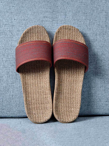 Women's Linen Thick Sole Anti-Slip Home Slippers