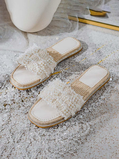 Women's Straw Flat Beach Shoes