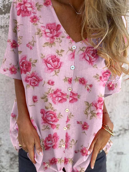 Women's Vintage  Rose Pattern Cardigan Top