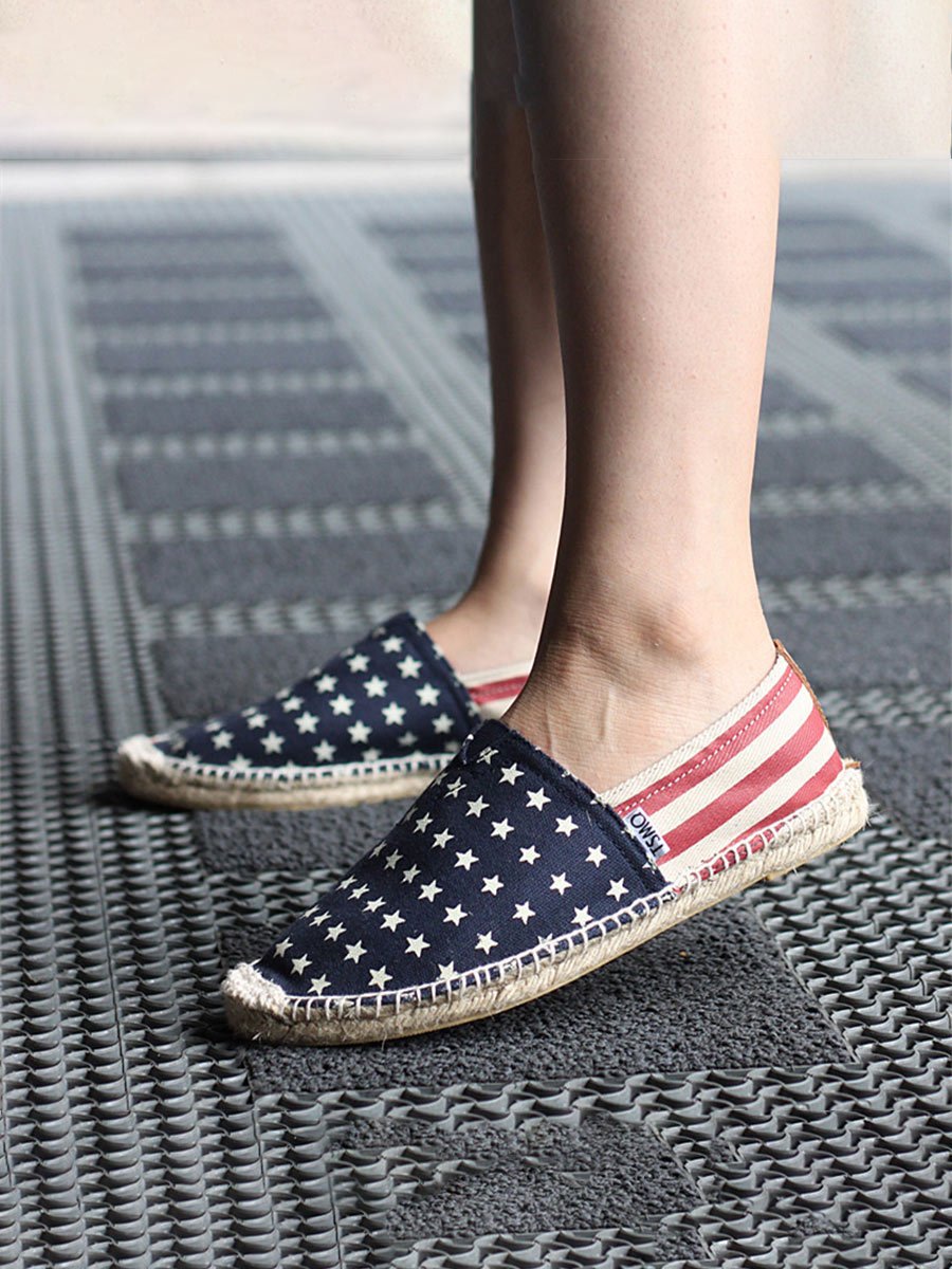 Women's Straw Fisherman Canvas Shoes