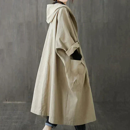 KAE - Windproof Oversized Trench Coat With Pockets